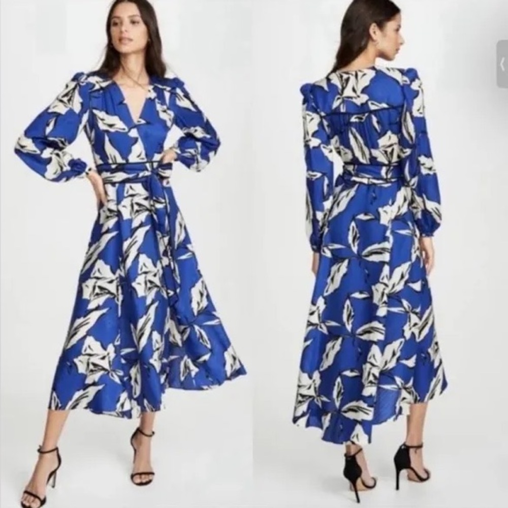 Veronica Beard Blue and White Long Sleeve Dress - Picture 3 of 3